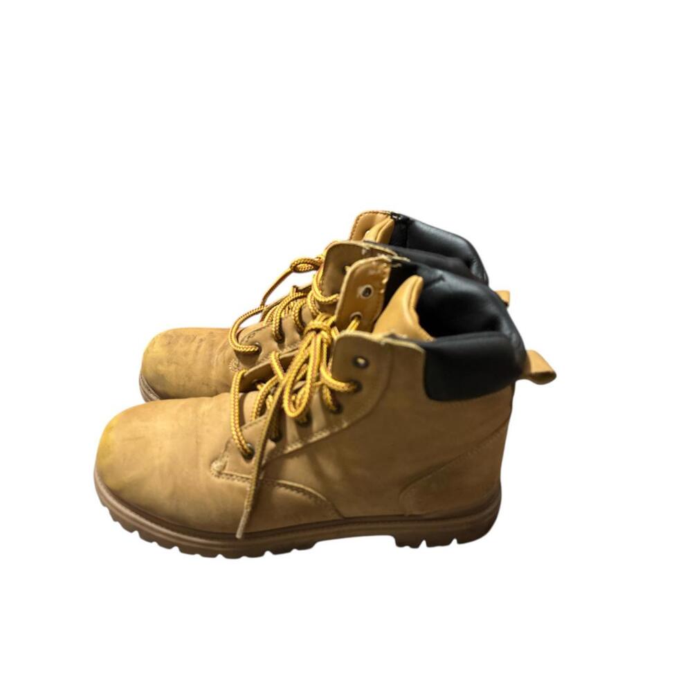 Men's Wheat Tan Nubuck Work Boots 6-Inch Padded Collar Construction Size